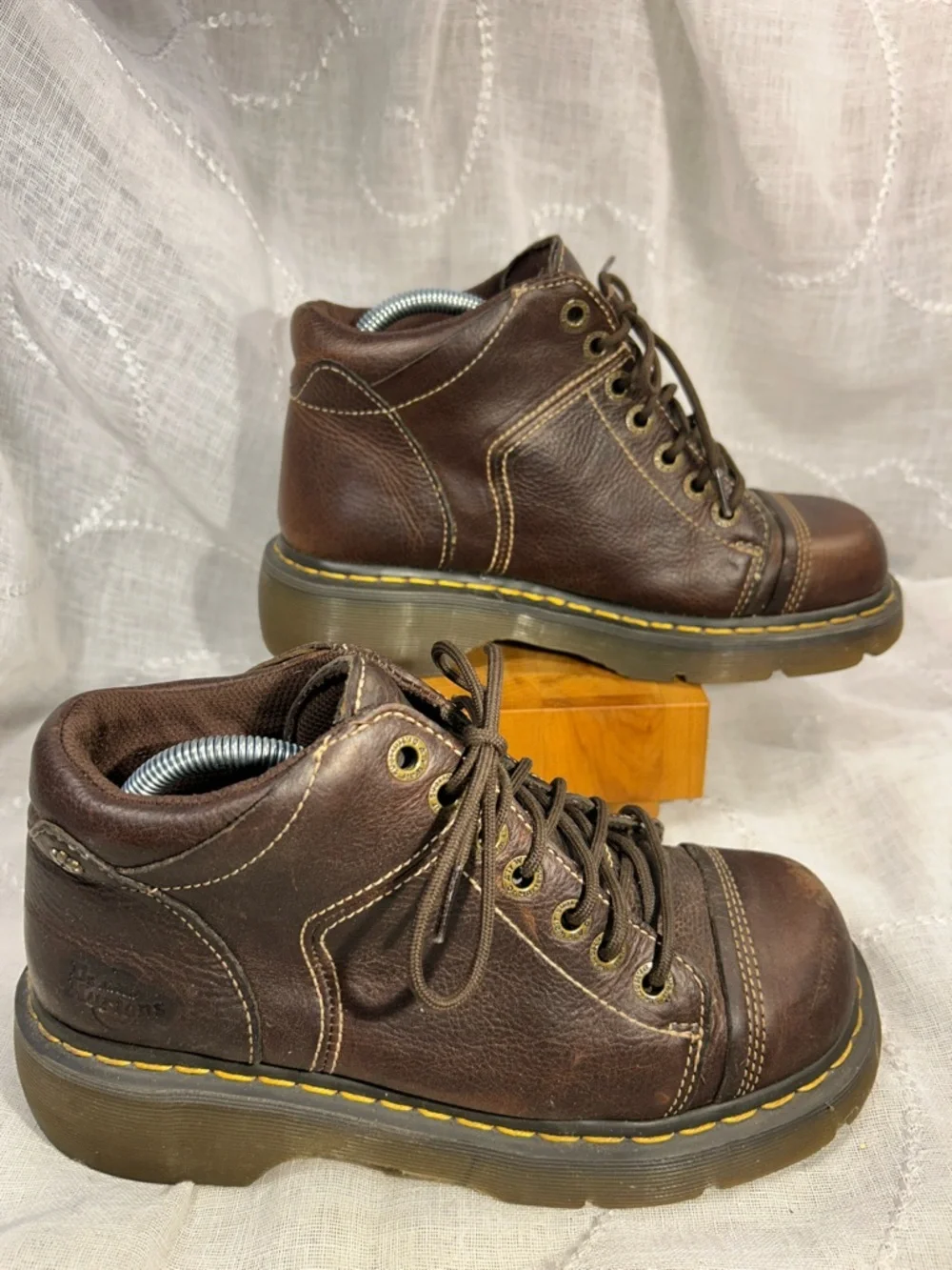 Dr Martens leather lace up ankle boots